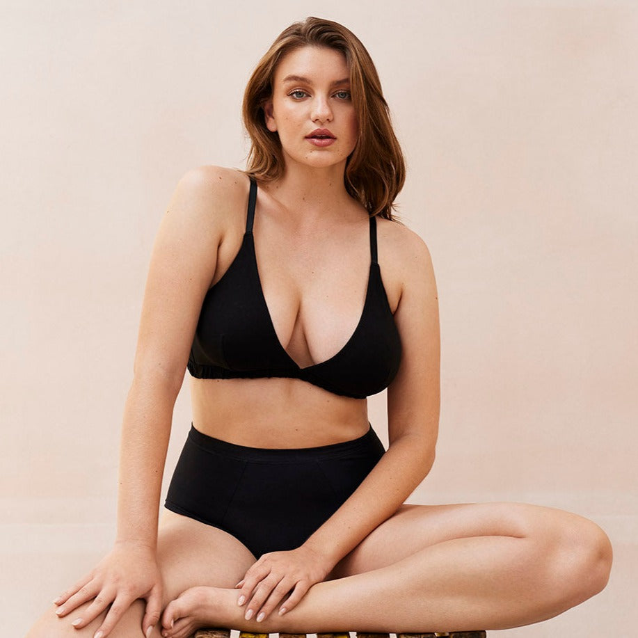 SIMPLE HIGH WAIST BRIEF, ORGANIC COTTON JERSEY, GOLDEN PALM, 23-25-142