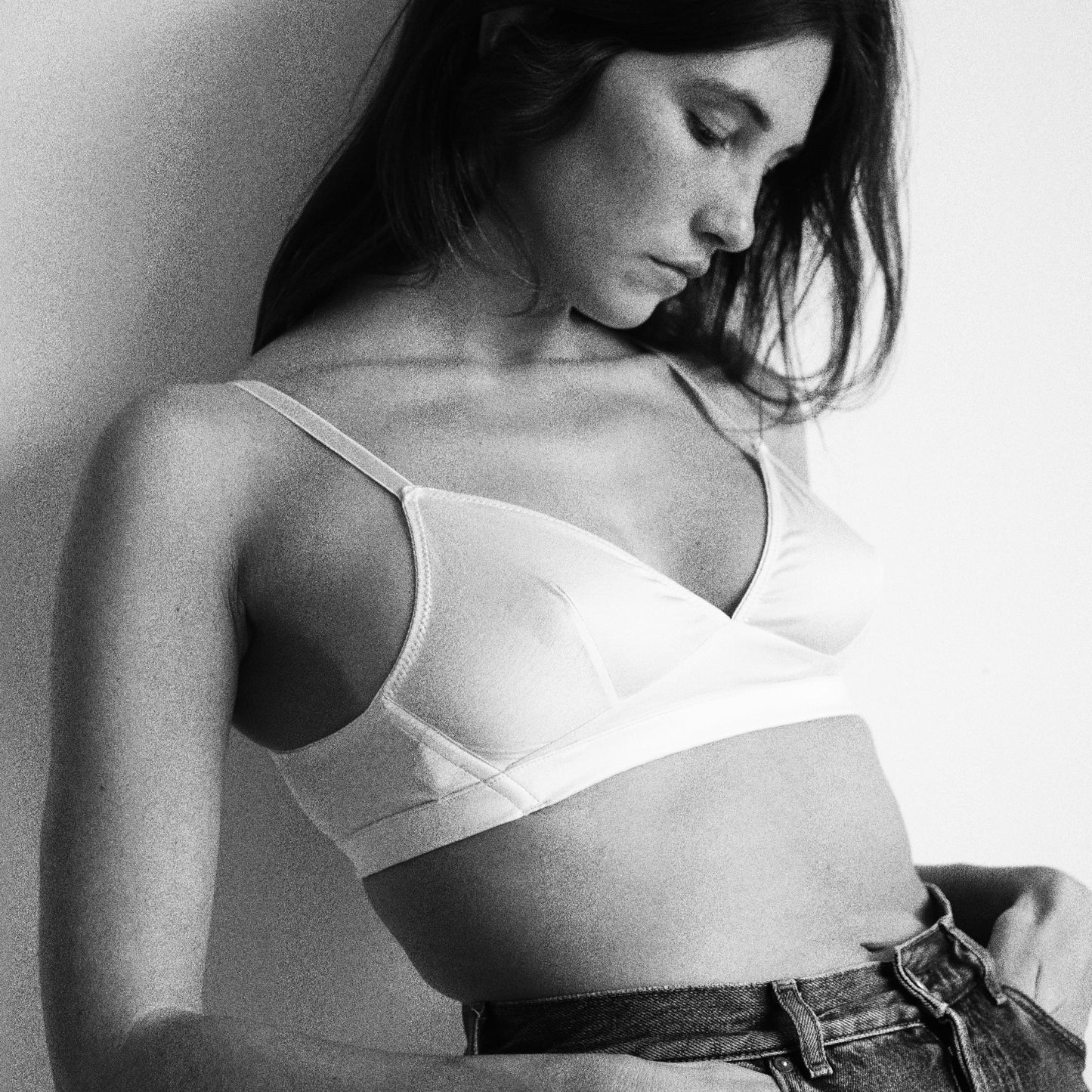 ELLIP BRA, COTTON SUPIMA JERSEY/POPLIN, NAVY