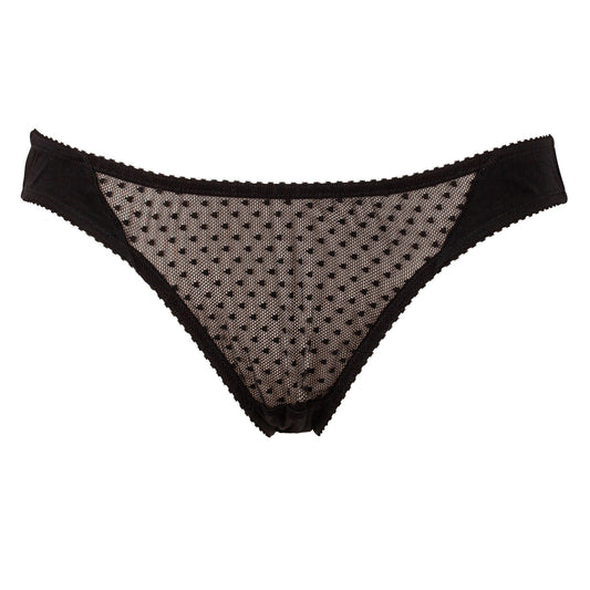 ANGLED BRIEF, COTTON STRETCH TULLE / ORGANIC COTTON JERSEY, BLACK, 24-26-143