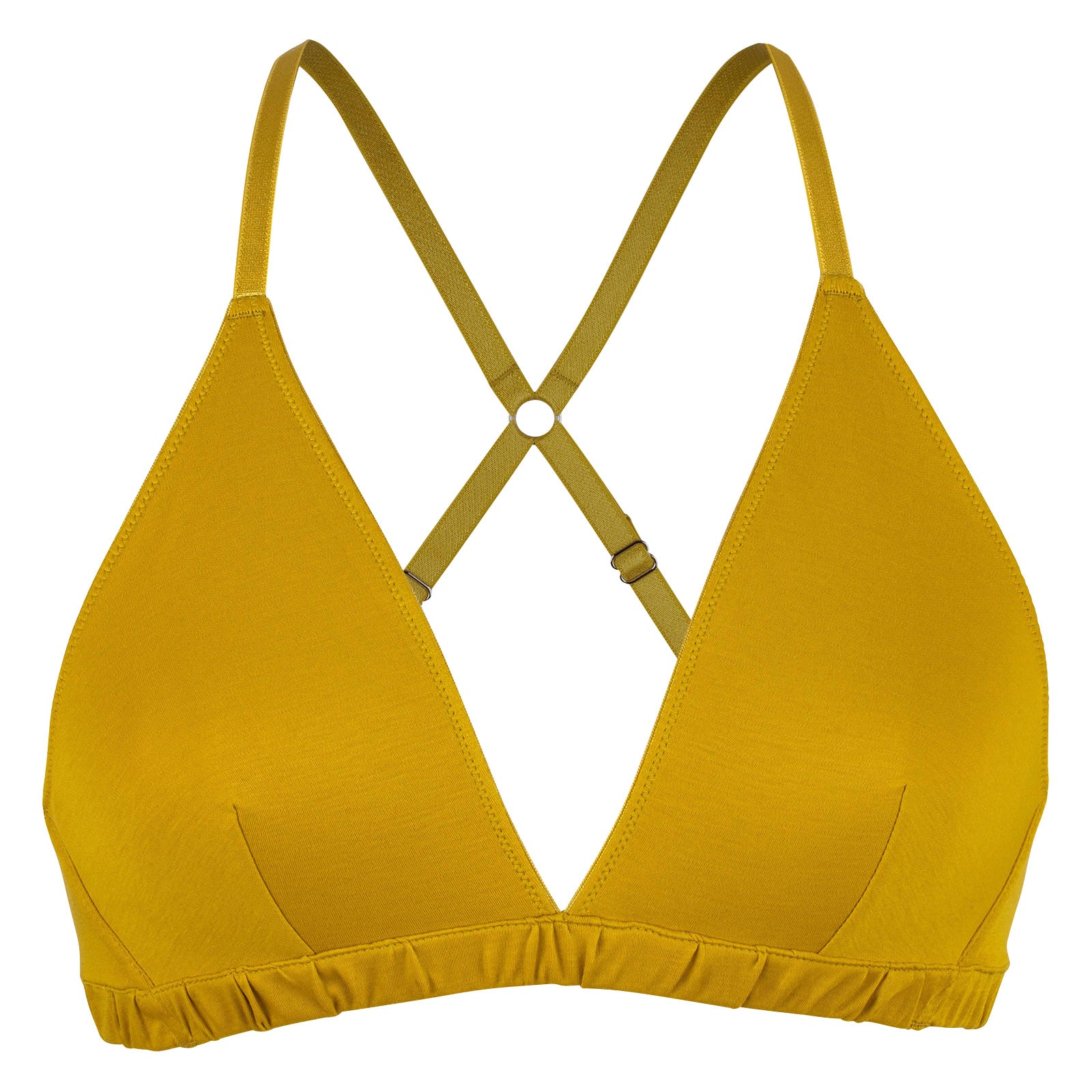 Yellow cotton triangle bra top
