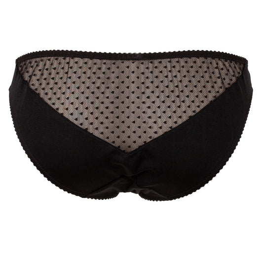 ANGLED BRIEF, COTTON STRETCH TULLE / ORGANIC COTTON JERSEY, BLACK, 24-26-143