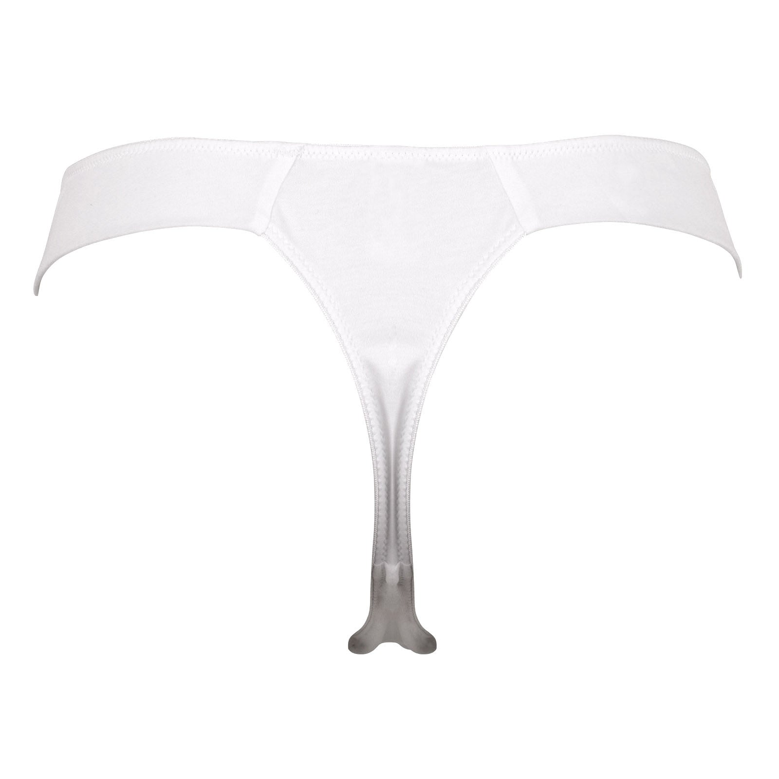 ANGLED THONG, ORGANIC COTTON JERSEY, WHITE, 23-25-141 – Rossell England Ltd
