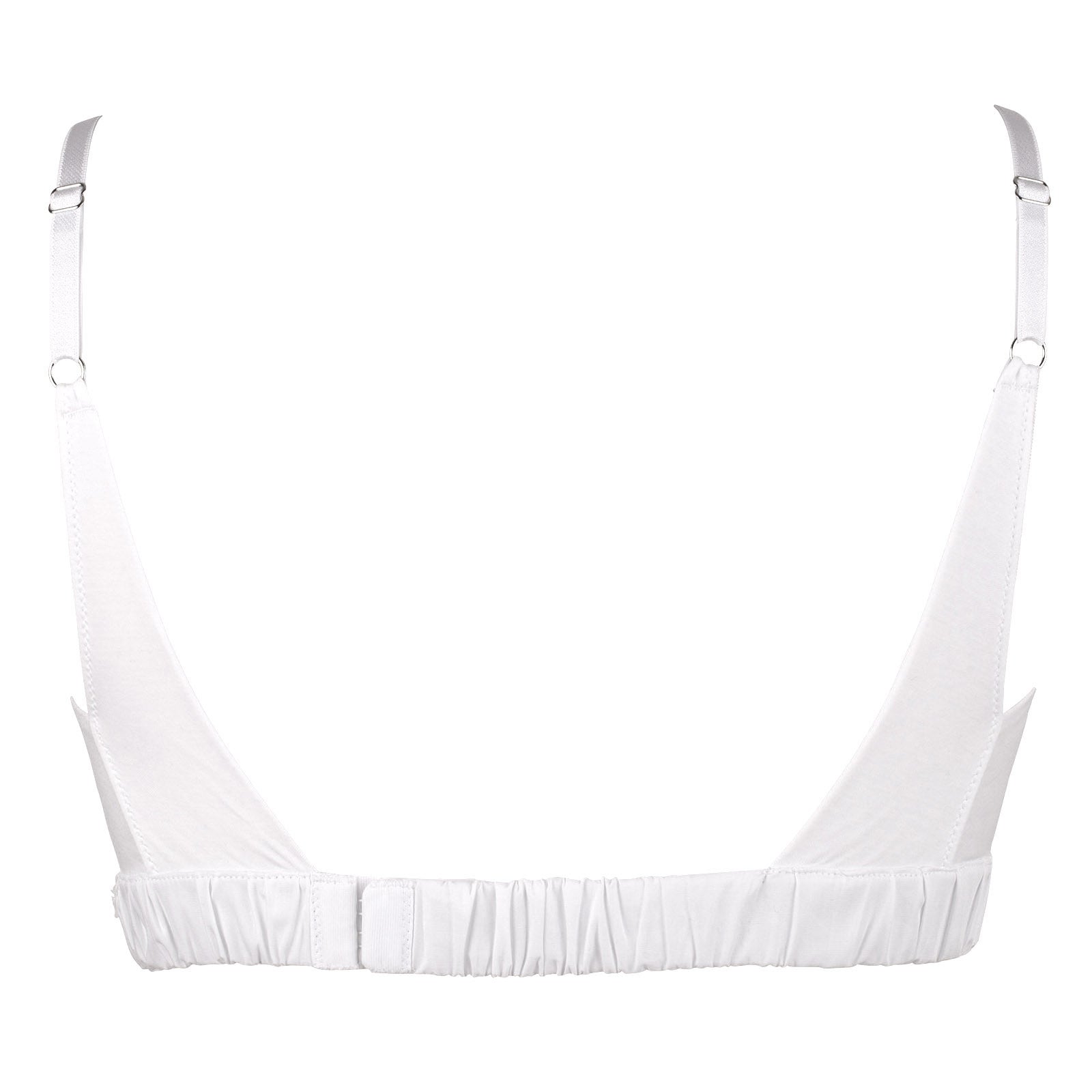 Rossell England - Our most popular bra, Cosa, featured here in white,  pointelle stitch cotton jersey. Non-wired and very supportive, now offered  in sizing up to an E-cup. Link in bio to